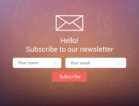 Vector template email subscribe. Submit form for website email letter bannerのイラスト素材