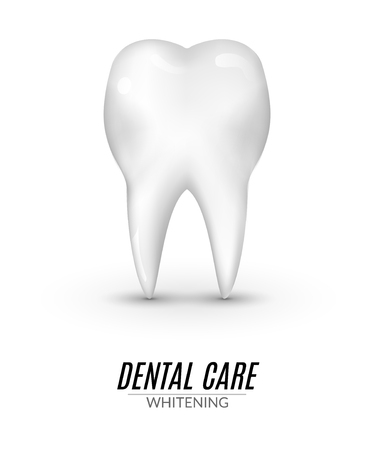 Dental care poster design. Tooth Icon clean healthy vector Concept. Isolated icon.のイラスト素材