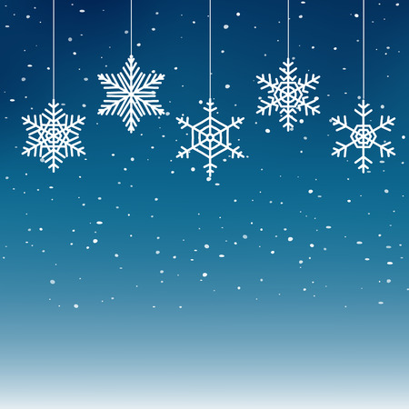Winter xmas new year background with snowflakes. Xmas season design banner.のイラスト素材