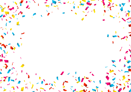 Colorful Confetti isolated on white. Confetti explosion.のイラスト素材