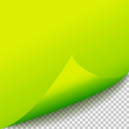 Curl corner blue paper template. Transparent grid. Empty isolated background page.のイラスト素材