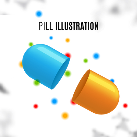 Pill medication vitamin design. Health medicine concept template.のイラスト素材