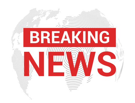 Breaking news. World news with map backgorund. Breaking news modern concept. TV news design.のイラスト素材