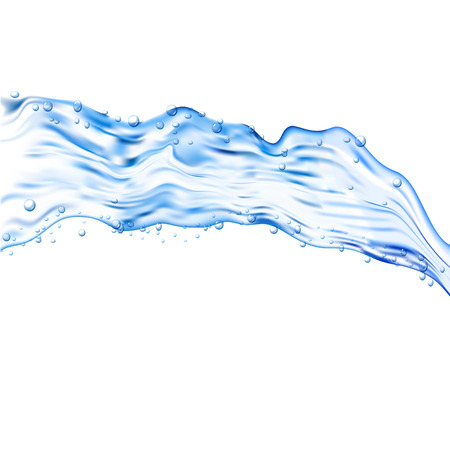 Water splash transparent illustration. Vector blue aqua liquid background. Drink clean and fresh water.のイラスト素材