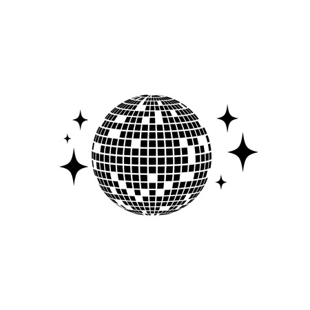 Disco ball Vector icon. Isolated club ball for party. Disco decoration element.のイラスト素材
