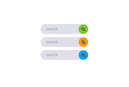 Search bar vector design element. Set of search bar boxes. UI interface template isolated on white background.のイラスト素材