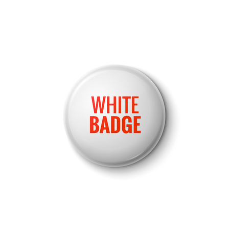 White glossy badge or web button. Vector blank badge isolated emblem.のイラスト素材