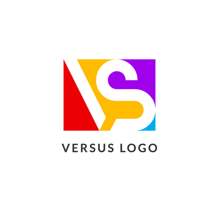 Versus letters logo. Flat competition concept design emblem. Versus icon.のイラスト素材