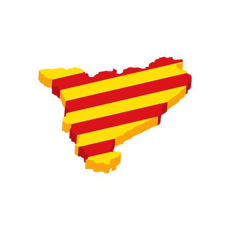 A Catalonia 3d barcelona map border flag icon illustration.のイラスト素材