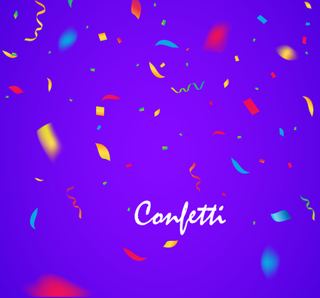Confetti background vector isolated. Falling confetti birthday party decoration.のイラスト素材