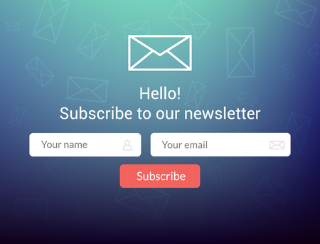 Vector template email subscribe. Submit form for website email letter bannerのイラスト素材