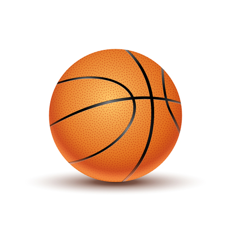 Vector Basketball ball isolated on a white background. Orange basketball play symbol. Sport icon activity.のイラスト素材