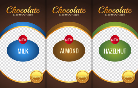 Chocolate bar packaging template design. Chocolate branding product pattern. Vector luxury design package.のイラスト素材
