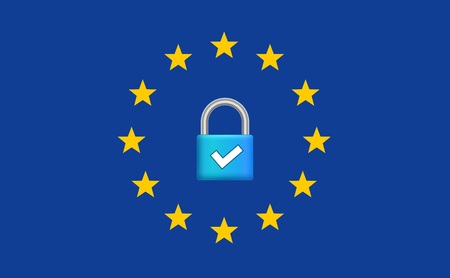 General Data Protection Regulation GDPR. Internet european safety. Privacy secure data protection.
