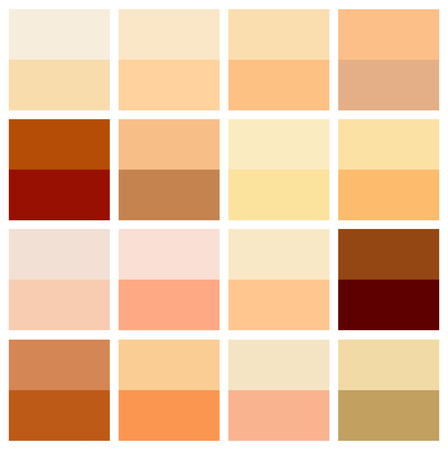 Skin tone color chart. Human skin texture color infographic palette. Facial care design.のイラスト素材
