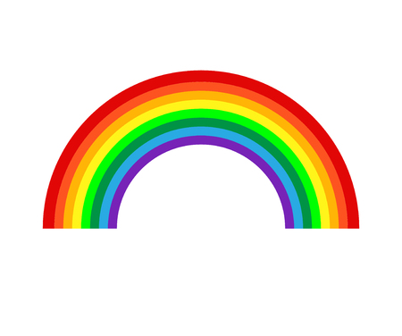 Rainbow icon flat spectrum. Colorful sky nature element symbol, vector rainbow.のイラスト素材