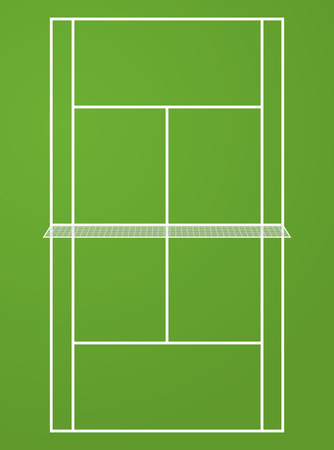 Tennis court top view. Tennis field sport competition background illustration.のイラスト素材