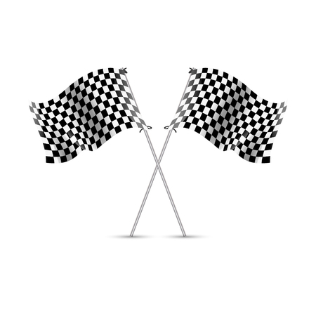 Checkered race flag vector sport. Auto rally competition. Speed and finish winner race checkered flag.のイラスト素材