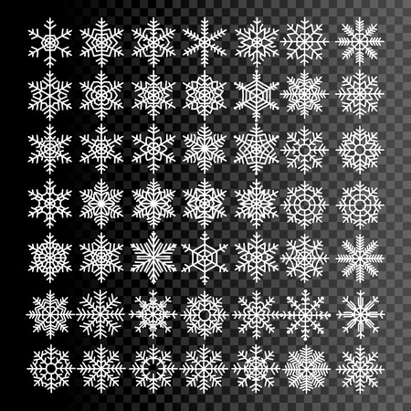 Snowflakes vector set. Vector pack of snowflakes design templates. Winter decoration elements.のイラスト素材