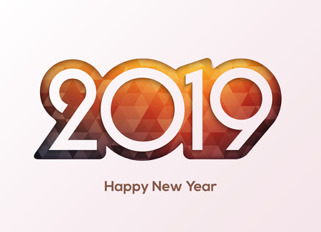 Happy new year 2019 numbers design vector. 2019 greeting card banner.のイラスト素材