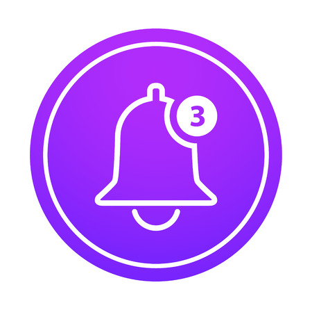 Notification Vector Icon of bell. Alarm alert message ring icon sign for notification.のイラスト素材