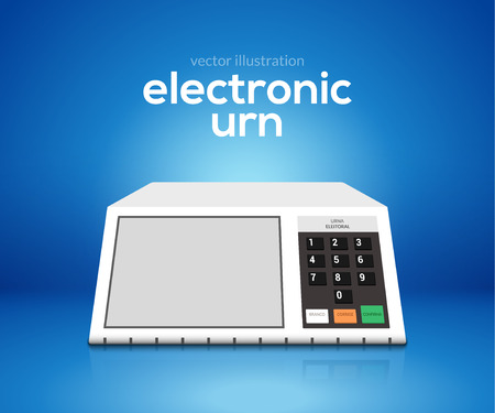 Electronic urn voting computer. Vector brazil choice president elections electronic voting urn design.のイラスト素材