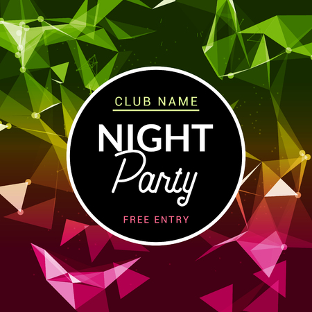 Abstract disco dance night party poster brochure design backgorund. Creaive flyer music show entertainment night club.のイラスト素材