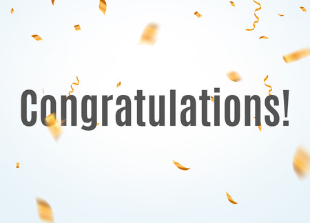 Congratulations confetti vector background. Celebration glitter typography premium banner.のイラスト素材