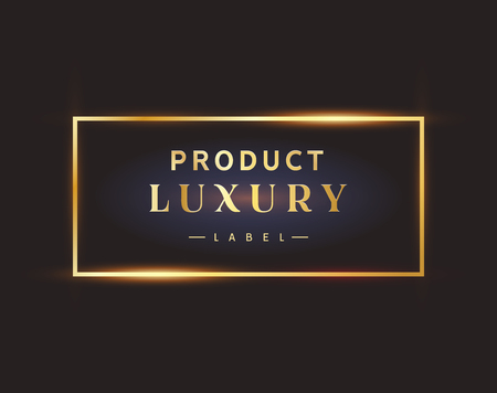 Luxury black label golden frame logo. Premium design element.のイラスト素材