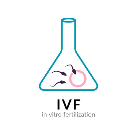 In vitro fertilisation icon. Biological insemination isolated medical infertility health vitro pregnancy.のイラスト素材