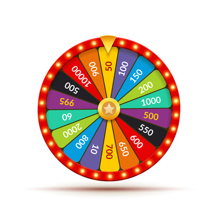 Wheel fortune casino game. Lucky prize spin jackpot lottery background. Fortune wheel isolated.のイラスト素材