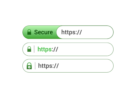SSL sertificate website icon secure. HTTPS ssl safe connection site browser url data.のイラスト素材