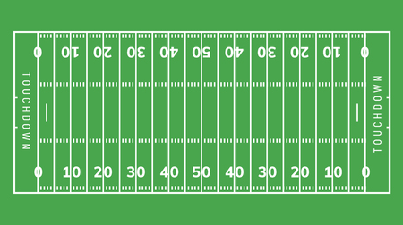 American football field background. Rugby stadium grass field illustration