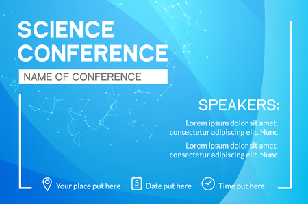 Science conference business design template. Science brochure flyer marketing advertising meeting.のイラスト素材