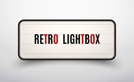 Retro lightbox billboard vintage frame. Vintage banner light box. Cinema or show signboard decoration advertiseのイラスト素材