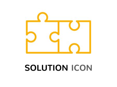 Simple solution puzzle concept, solving problem assemble icon design.のイラスト素材
