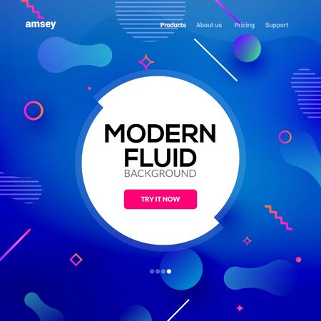 Modern abstract fluid background gradient. Liquid graphic creative design banner poster or flyer template.のイラスト素材