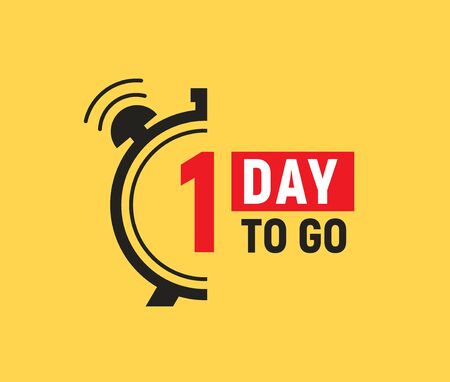 1 day to go last countdown icon. One day go sale price offer promo deal timer, 1 day only.のイラスト素材