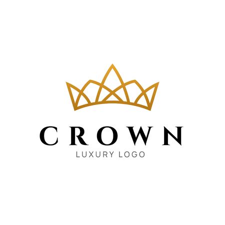 Crown logo king vector royal icon. Queen logotype symbol luxury designのイラスト素材