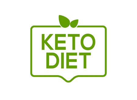 Keto icon badge logo. Ketogenic vector diet stamp isolated health symbol backgrundのイラスト素材
