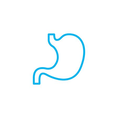 Stomach line icon medical outline symbol. Flat line stomach gastric iconのイラスト素材