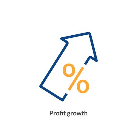 Profit growth icon chart arrow. Profit up success business icon illustrationのイラスト素材