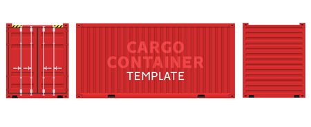 Cargo container box isolated vector. Cargo sides delivery business template.のイラスト素材