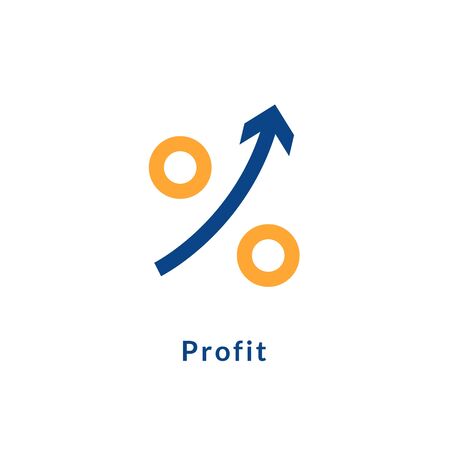 Profit growth icon chart arrow. Profit up success business icon illustrationのイラスト素材