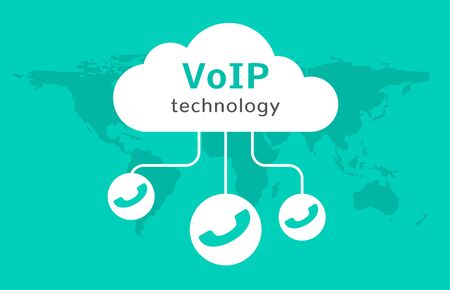 Voip vector icon. Internet call concept connection. Voice over network, voip sign.のイラスト素材