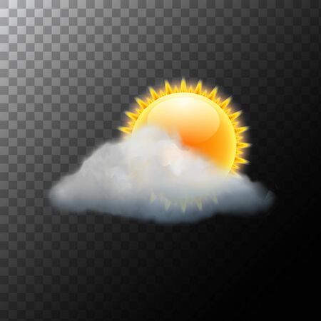 Cloud sky vector weather backgrund. Sun illustration warm day sunny icon forecast banner.のイラスト素材