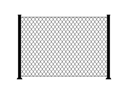 Fence wire metal chain link. Mesh steel net texture fence cage grid wall.のイラスト素材