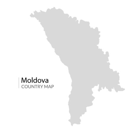 Moldova vector map illustration. Republic Moldova country, moldavia cartography.のイラスト素材
