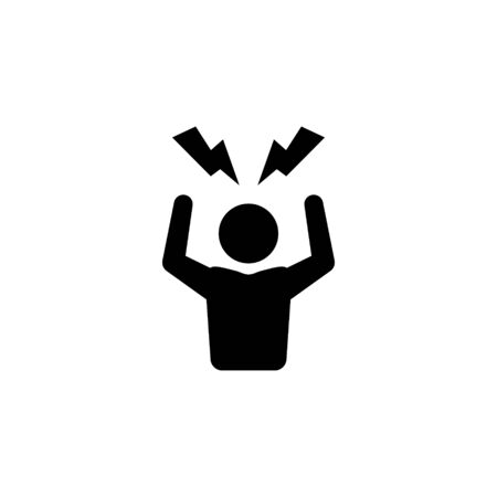 Angry person icon frustrated anger man stress headache symbol.のイラスト素材