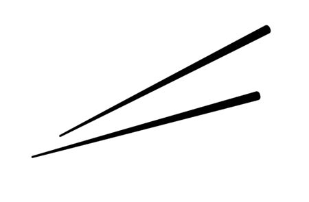 Chopstick vector chinese sushi isolated black white japanese chop food stick. Japan wooden bamboo stickのイラスト素材